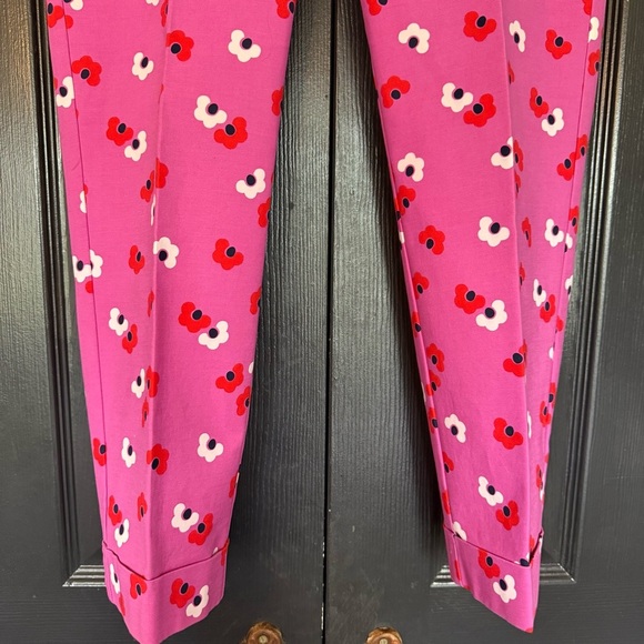 Boden Pink Red Floral Sorrento Ankle Skimmer Resort Pants Ditzy Boho Preppy NWOT - Picture 3 of 13